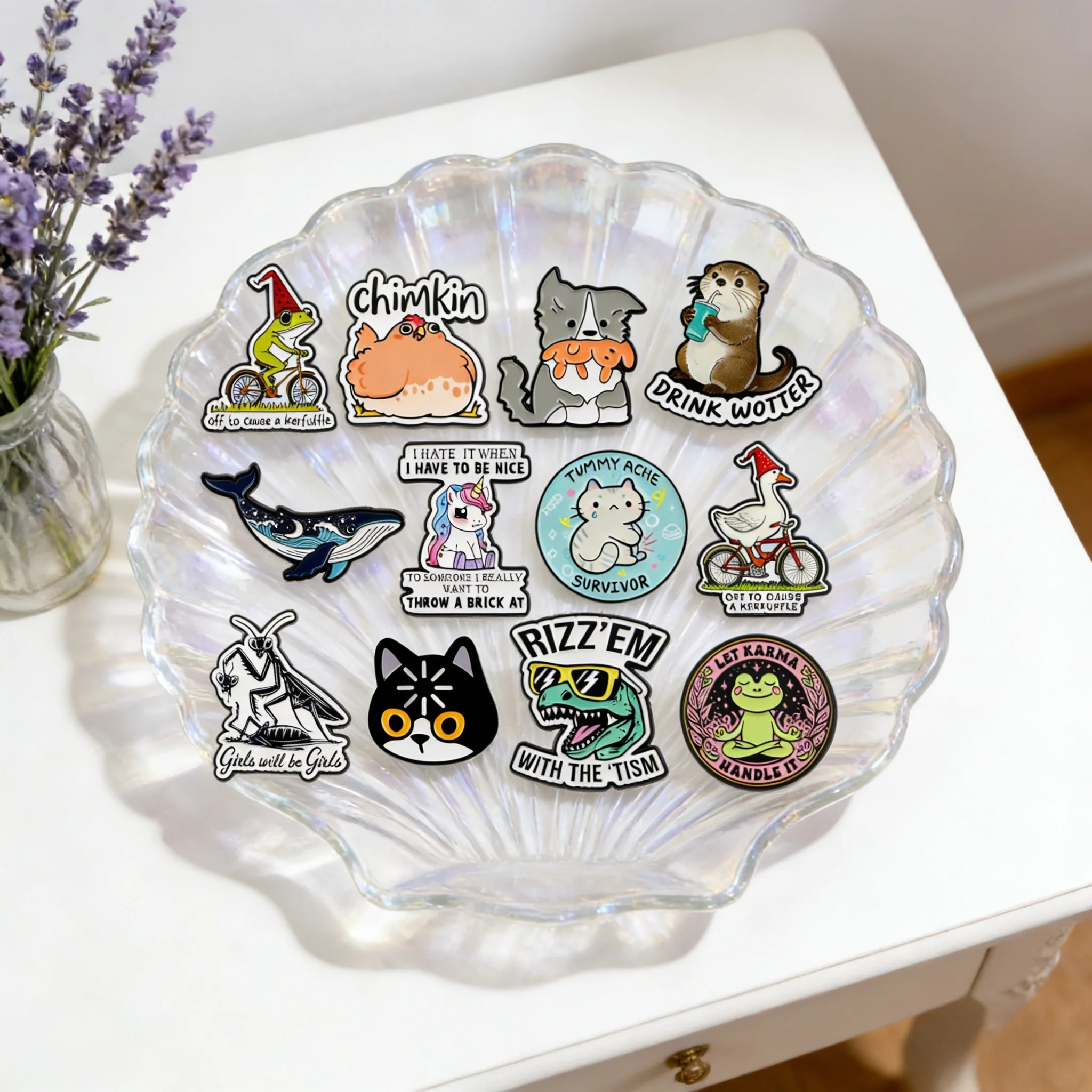 Loading Black Cat Enamel Pins Animals Frog Quotes Brooch Lapel Pin Badge on Backpack Clothing Accessories Fashion Jewelry Gifts