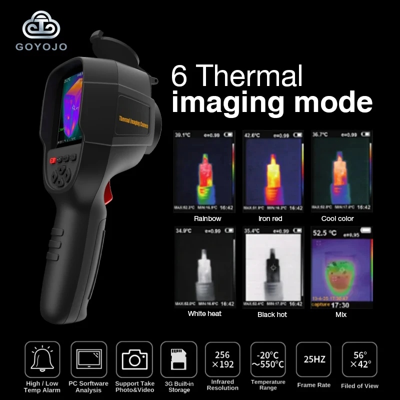 GWMatte-Caméra Thermographique à Infrarouge, Cycleur Thermique Numérique, Déterminer 3.2 Pouces, Écran Full TFT, 0.07 Résistant, 9 H