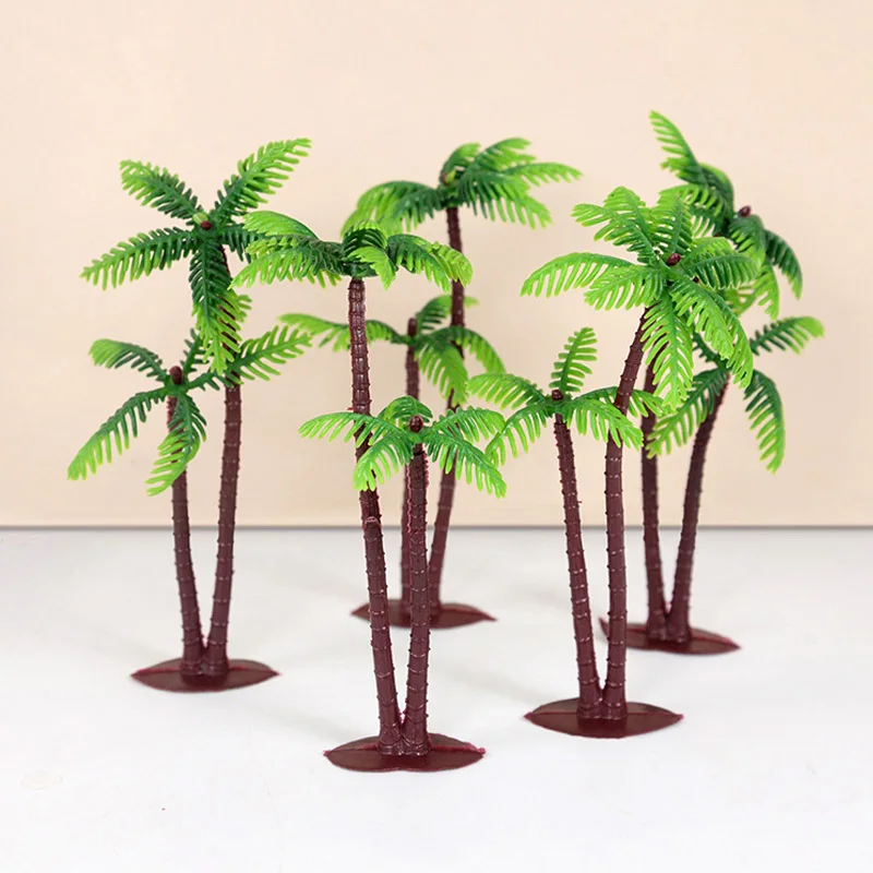 5/10 Stück Hawaii-Kokosnussbaum-Kuchendekoration Grüne Palmen-Cupcake-Topper DIY Mikro-Landschaft Hawaiianische Hochzeit Geburtstag Kuchendeko – Detail 2
