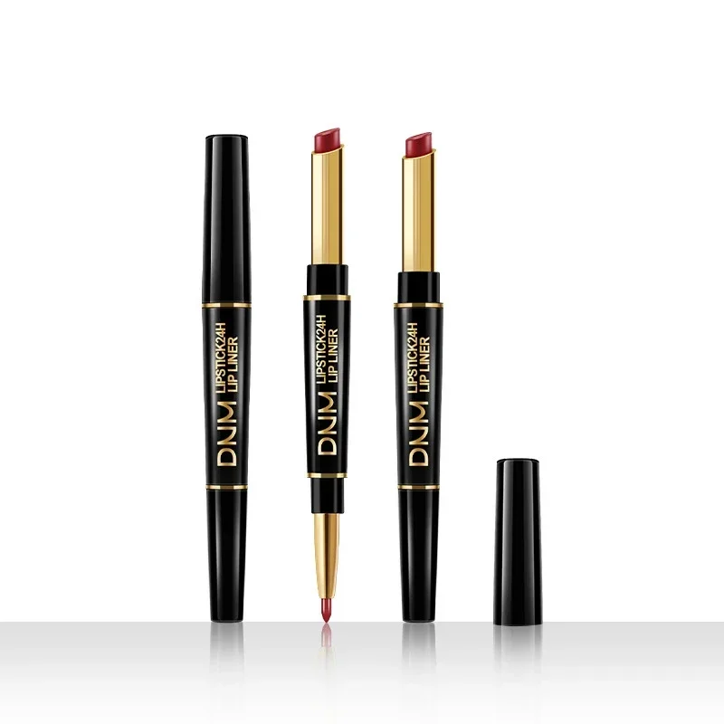 Delineador de labios 2 en 1, lápiz labial mate, tinte de contorno mate, resistente al agua, hidratante de larga duración, delineador de labios, cosméticos, Nude, Sexy, Rojo