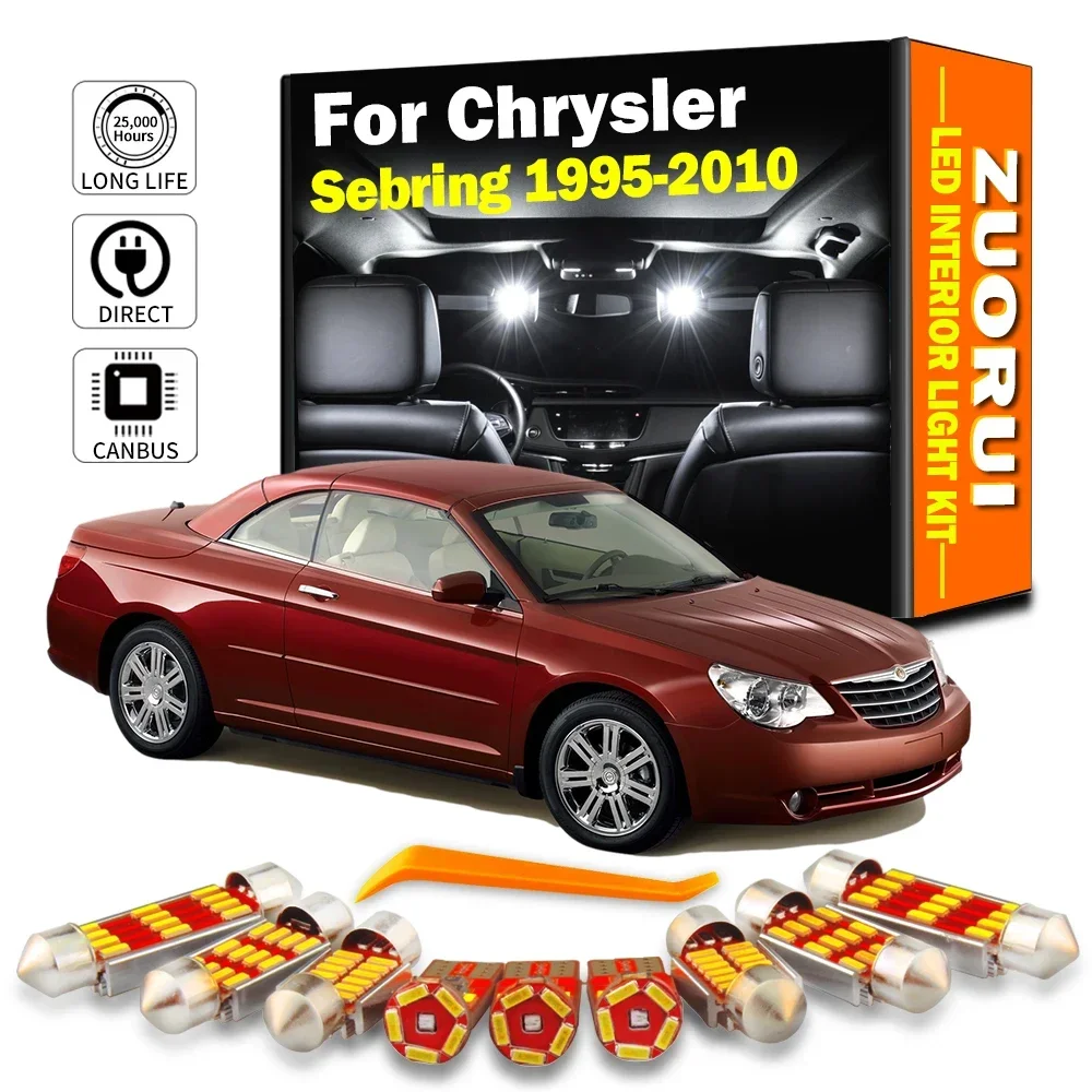 

ZUORUI Canbus Car Accessories LED Interior Map Dome Light Bulbs Kit For Chrysler Sebring 1995-2004 2005 2006 2007 2008 2009 2010