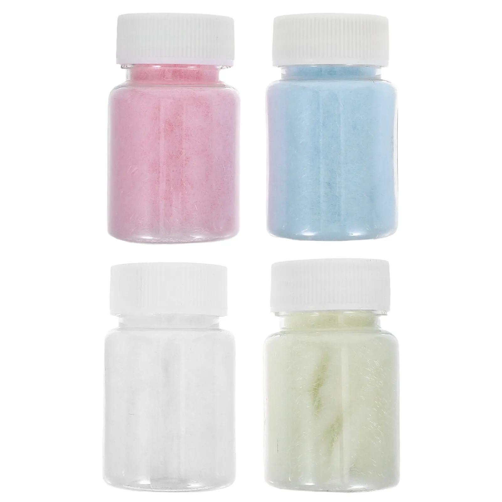 

4 Bottles Colorful Flocking Powder DIY Craft Fiber for Squeeze Ornaments Cards Frames Decoration Family School Projects