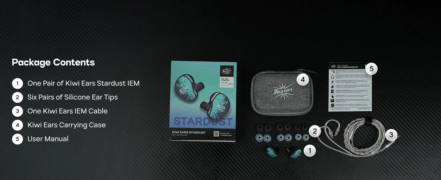 Linsoul Kiwi Ears Stardust 1DD+4BA Hybrid IEM mit ergonomischem Sitz und leichter Konstruktion – Detail 10