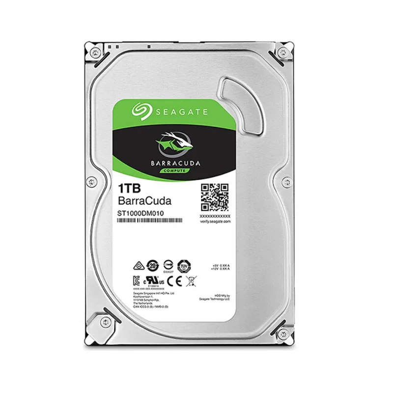 Seagate 1 ТБ BarraCuda Настольный ПК HDD SATA 6 Гбит/с 32 МБ 7200 об/мин кэш-памяти 3,5-дюймовый внутренний жесткий диск (ST1000DM010)