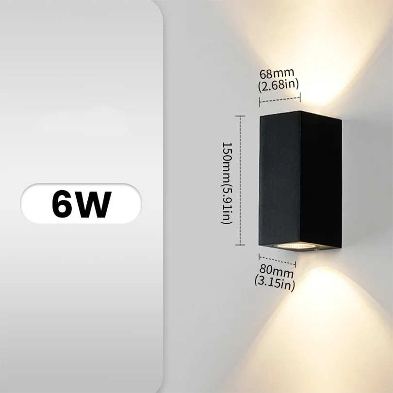 Aluminium Wandlamp Waterdichte Outdoor LED Wandlamp IP65 Tuinverlichting Lamp voor Blaker Balkon Decoratie AC110V 220V
