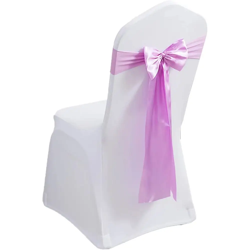 Pack o 100 Spx Chair Bands - Satin Sashes Bows or Wedding Party Events Banquet Hotel Home Kitchen Chair Cover Decoration (100 PC
