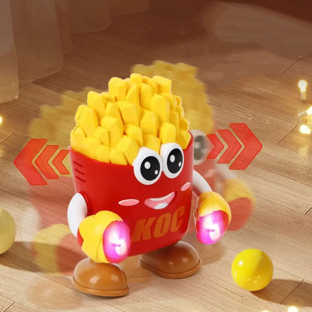 Plástico crianças brinquedo de dança interativo simulação balançando batatas fritas brinquedos de dança elétrica coleção led cantando brinquedos musicais