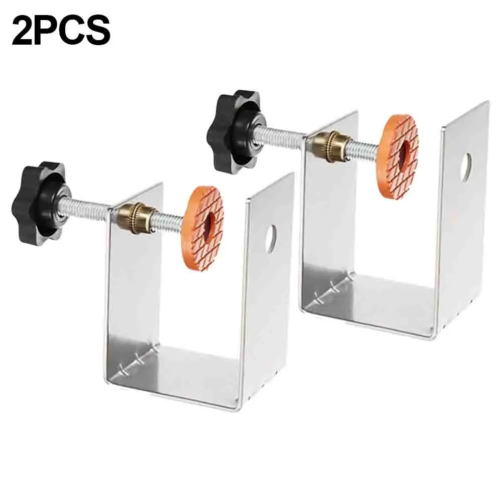 

Stainless Steel Drawer Front Panel Mounting Clamp Double Protection Pads Easy-to-Use Hardware With Screw Adjustment Woodworking