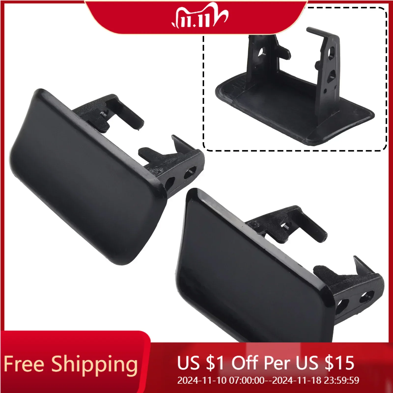 

Front Bumper Headlight Water Spray Nozzle Cover Washer Nozzle Cap Fit For BMW X3 E83 2004-2010 L-61673416175 R-61673416176