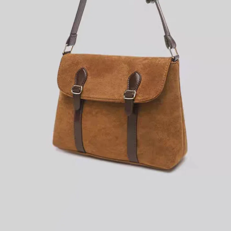 2025 موضة جديدة ريترو الجلد المدبوغ حقيبة ساعي ميلارد سعة كبيرة الكتف حقيبة كروسبودي اليومية حقيبة كتف عادية للنساء #2