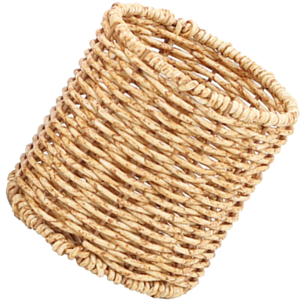 

Woven Pen Holder 9 5x9 5x10 Desk Organizer Plastic Pencil Container Classroom Storage Box Rattan Pen Cup Stationery Organizer