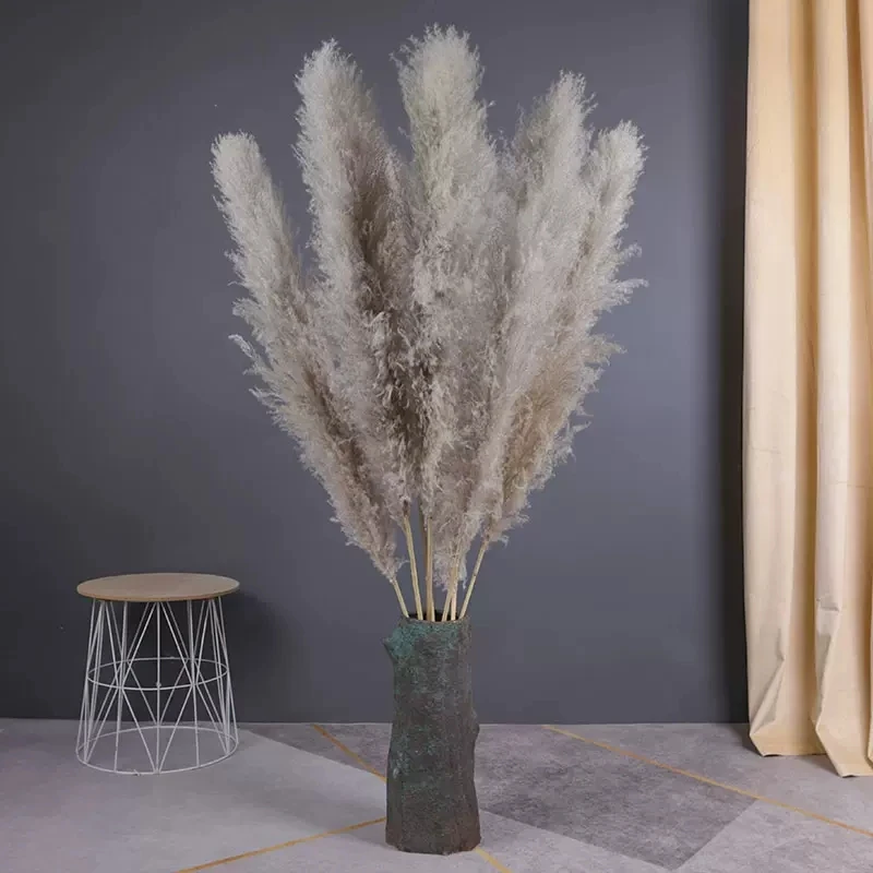 10pcs Natural Pampas Grass Artificial Flower Row Outdoor Event Background Decoration Window Display Wedding Flower Arrangemet