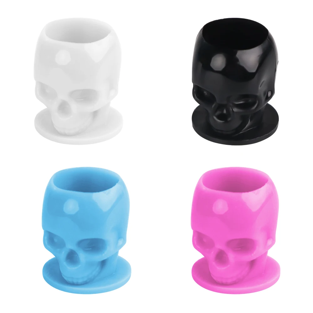 50 Stück Safe Skull Design Tattoo Ink Cups Microblading Pigmentbehälter Kappenhalter für Permanent Make-up Tattoo Supplies Körperkunst