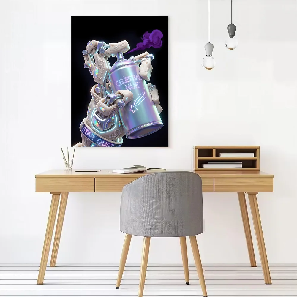 Celestial Hue: Void Spectrum Canvas Poster Customizable Printed Canvas Painting Wall Art for Fans Interior Decoration Wand Deko