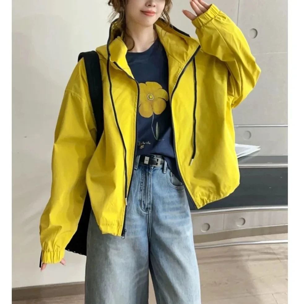 Zipper Jacket Women's Loose Casual Top Spring 2025 New Small Size European Style Polyester Fiber Outdoor Coats