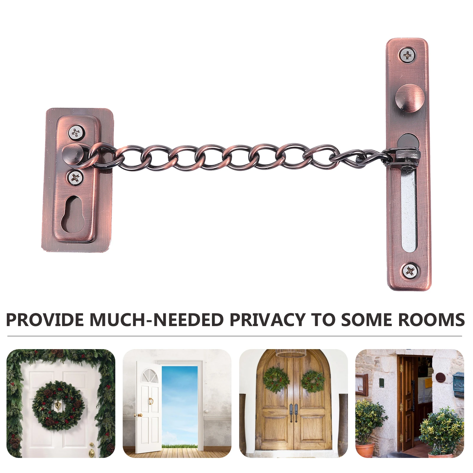 

Stainless Steel Rust Resistant Durable Safe Clasp Thickened Base Strong Fixation Latch Chain Lock Chain Door