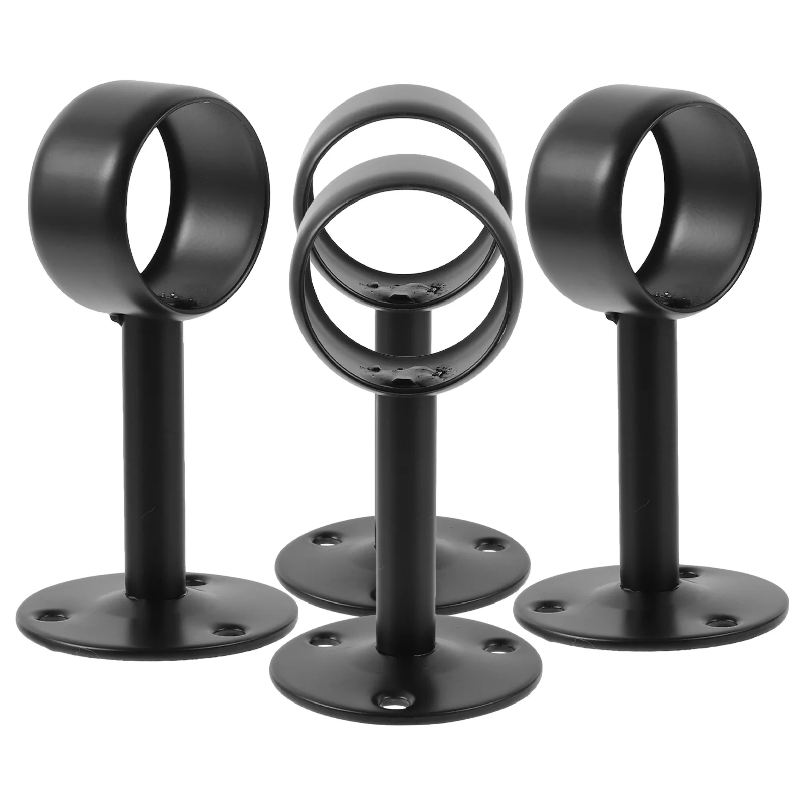4Pcs Stainless Steel Ceiling Curtain Rod Bracket Round Base Easy Install Stylish Home Decor Curtain Rod Ceiling Mount