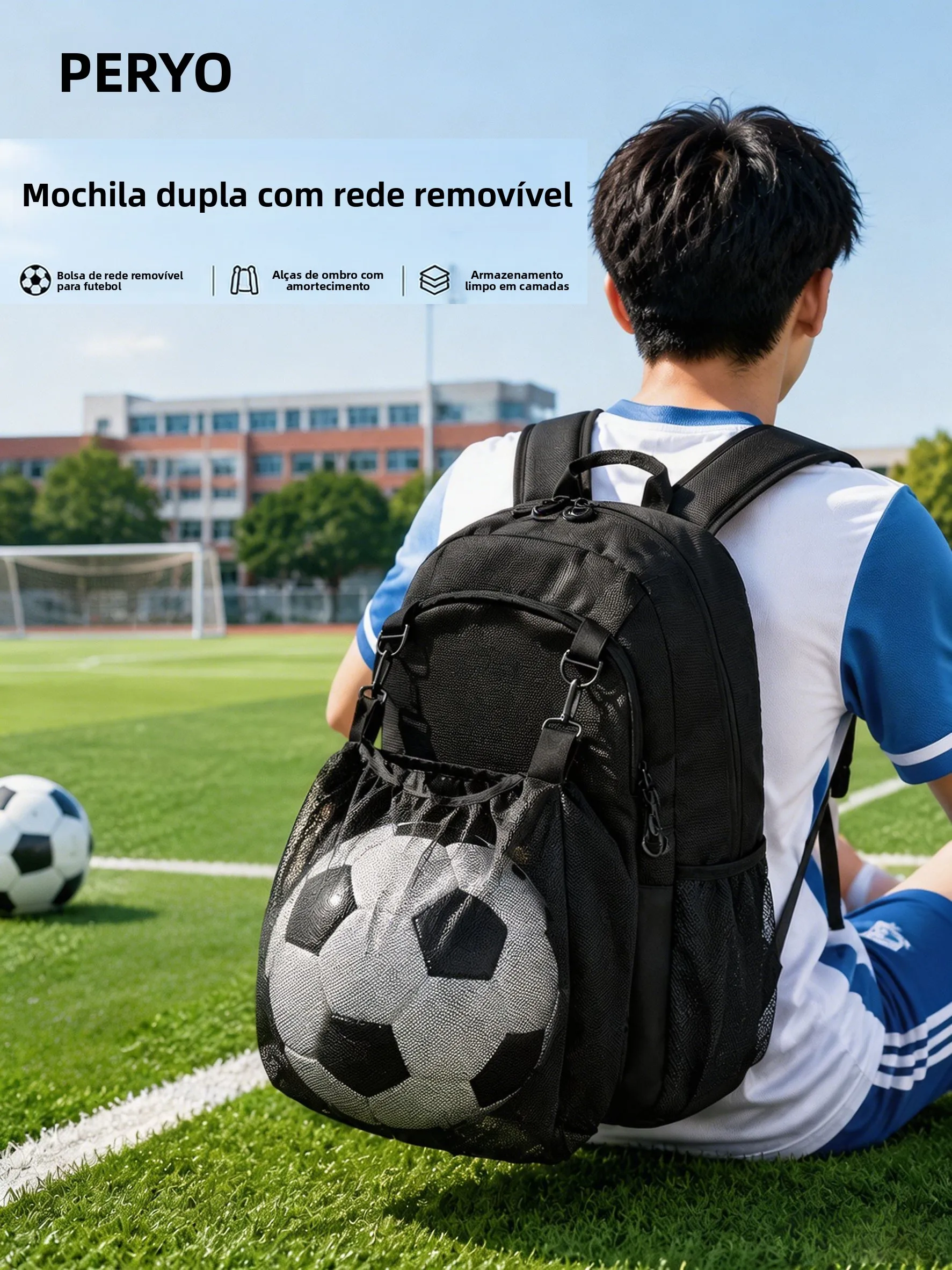 pirui-スポーツバックパック-軽量耐摩耗性サッカートレーニング用品バッグ-大容量アウトドアバッグ-男性と女性用