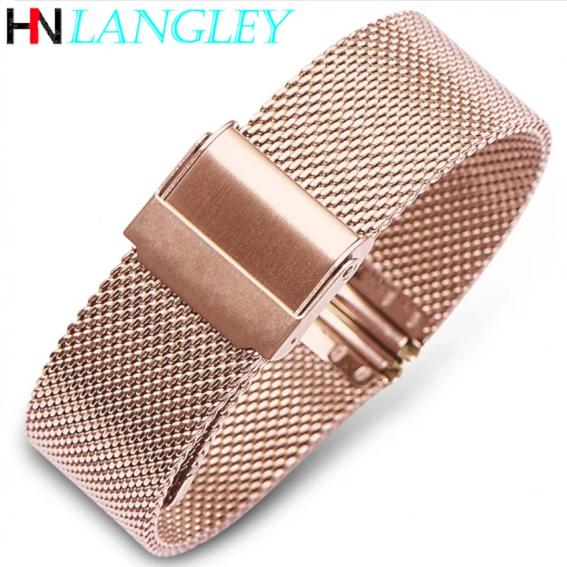 Milanese Fine Mesh Watch Band Stainless Steel Strap for DW Watch Strap Woven Mesh Bands 12/13/14/15/16/17/18/19/20/21/22/23/24Mm