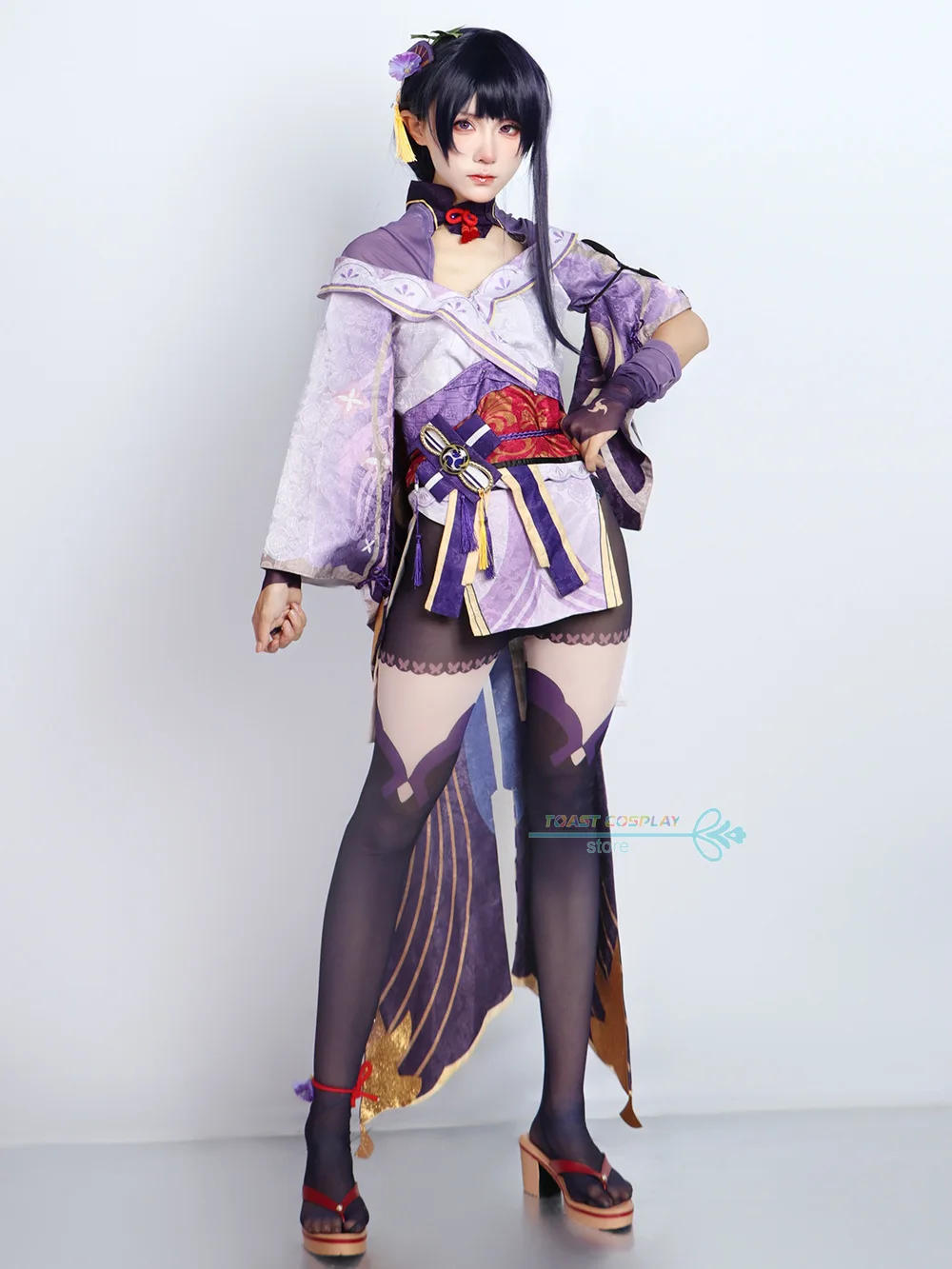 Raiden Ei-disfraz de Cosplay Genshinimpact Raiden Ei para mujer, traje Sexy con peluca y zapatos, conjunto completo de Anime para fiesta de Halloween