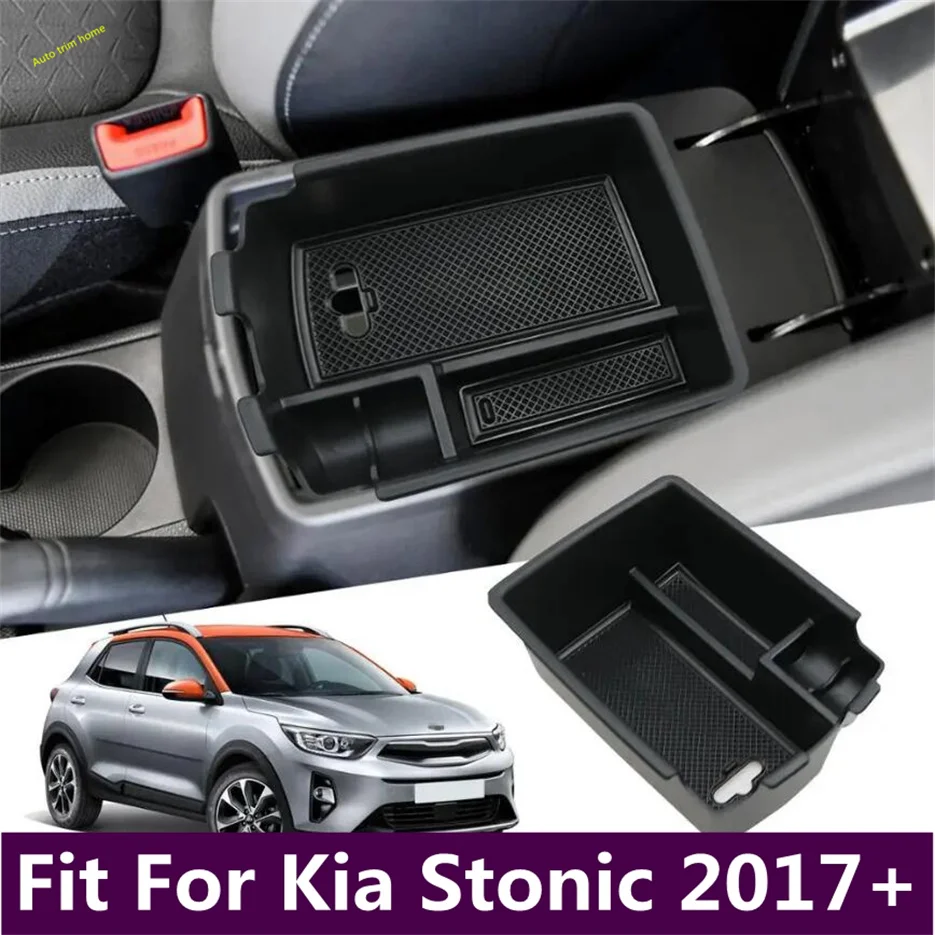 

Car Central Console Armrest Storage Box Holder Interior Organizer Glove Tray Cover Fit For Kia Stonic 2017 - 2022 Accessories