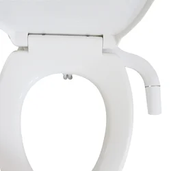 Ultra-Slim Toilet Seat Attachment Adjustable Water Pressure Bidet Non-Electric Dual Nozzle