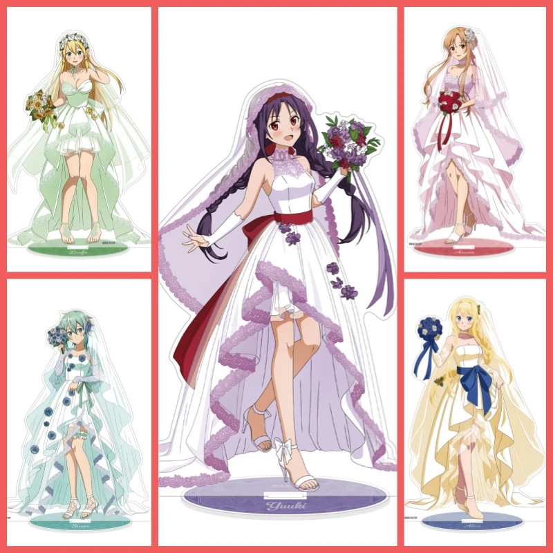 

Sword Art Online Acrylic stand Asuna Yuuki Leafa Shino Asada Rika Shinozaki Alice Zuberg Figure Desktop ornament Fans Gifts 15cm