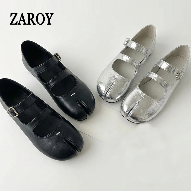 

Split Toe Ballet Flats Fashion Buckle Strap Round Toe Shallow Loafers Shoes Casual Comfort Mary Jane Shoes Luxury Tabi Sandals
