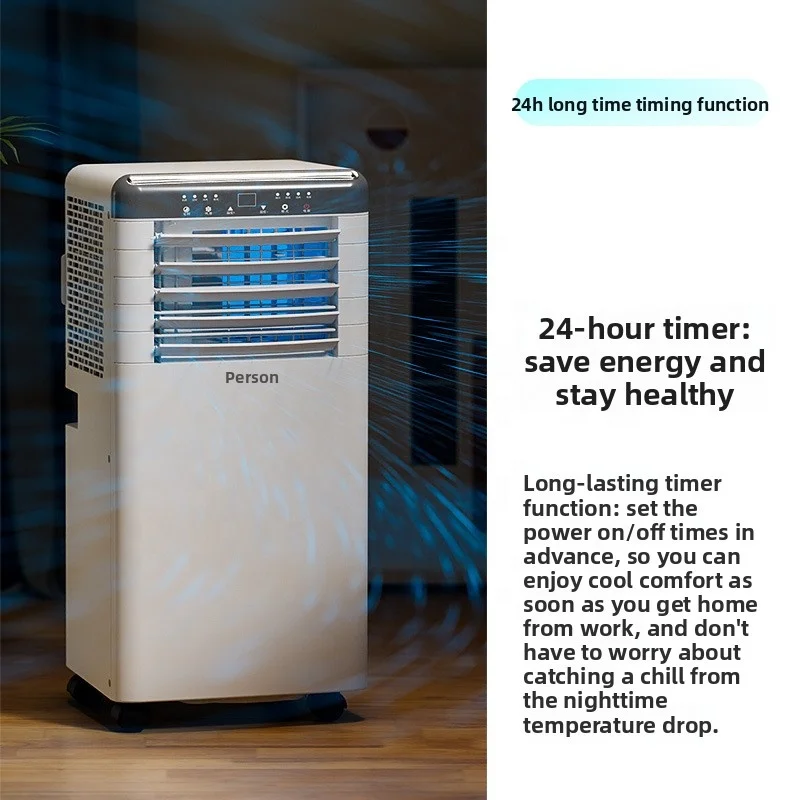 Portable Fixed Frequency Air Conditioner Cooling Heating Compact Unit Remote Control Installation-Free Home Bedroom Timer