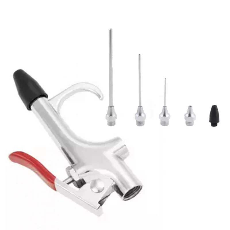 Juego de soplado de boquilla de aire de ABJI-5Pc, Kit de accesorios de aparato de soplado de aire de conexión, Kit de herramientas de soplador de compresor de máquina de aire de aleación de Zinc