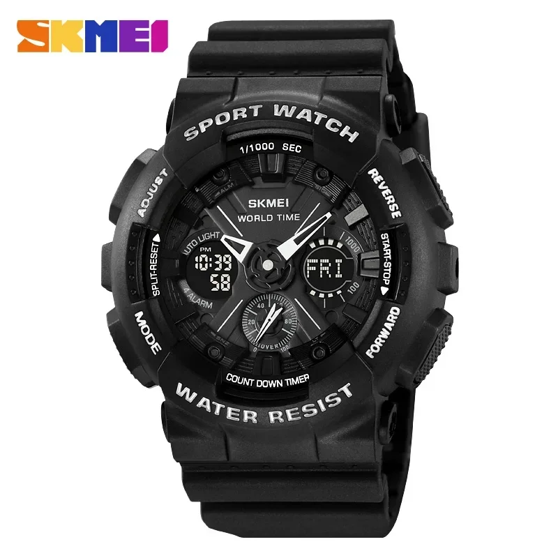 SKMEI 2118 Luxury Shockproof  Mens Wristwatches Sport Waterproof Countdown LED Display Digital Watch for Men Relojes Para Hombre