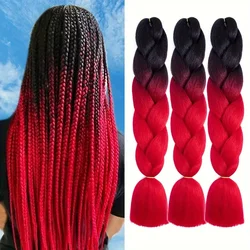 Jumbo Braiding Hair Extensions 24 Inch High Temperature Synthetic Fiber 1/3 Pcs Braiding Hair Twist Crochet Braids Pre Stretched