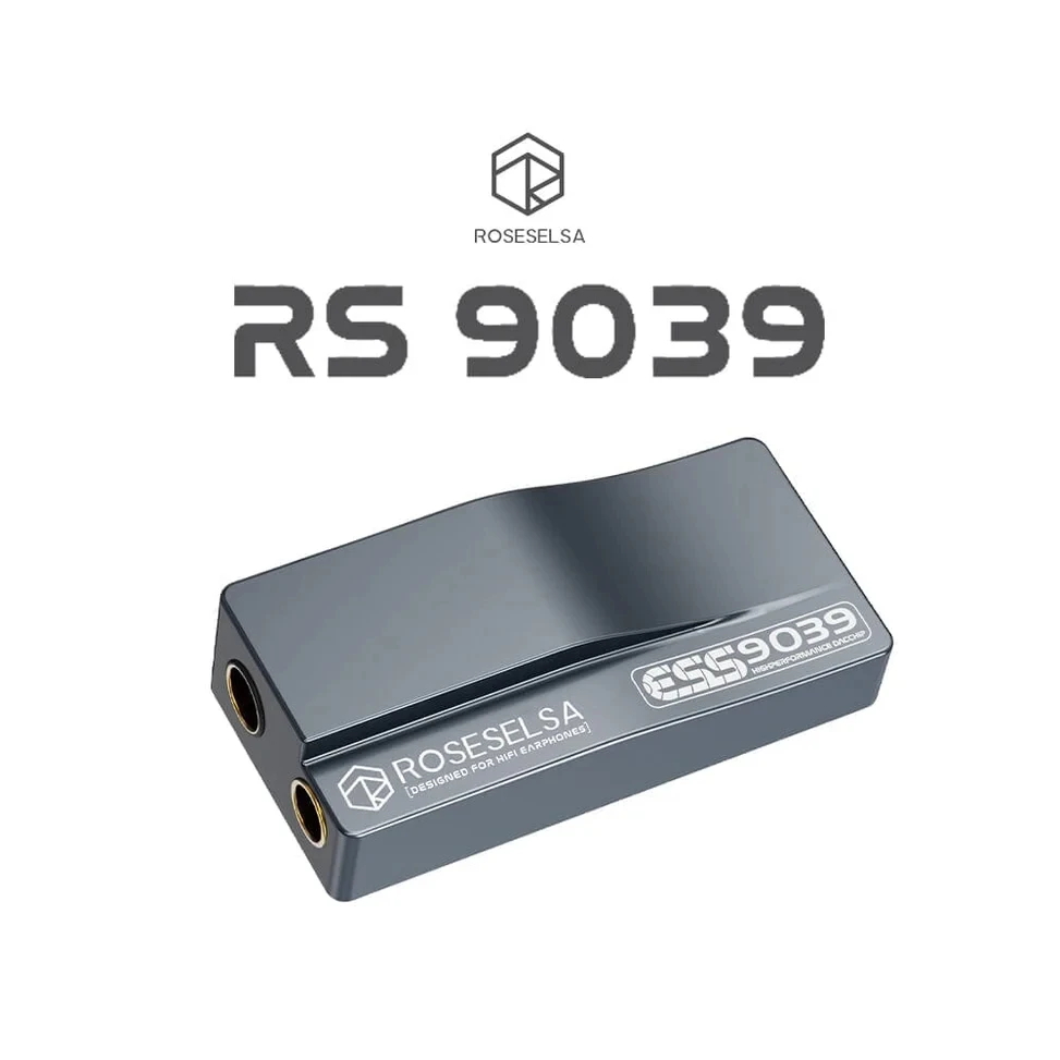 Roseselsa เครื่องขยายเสียงหูฟังเกรดเรือธงแบบพกพา RS9039 USB DAC/แอมป์ใหม่ทั้งหมด ES9039Q2M ชิป typec DSD256เอาต์พุต3.5มม. 4.4มม.