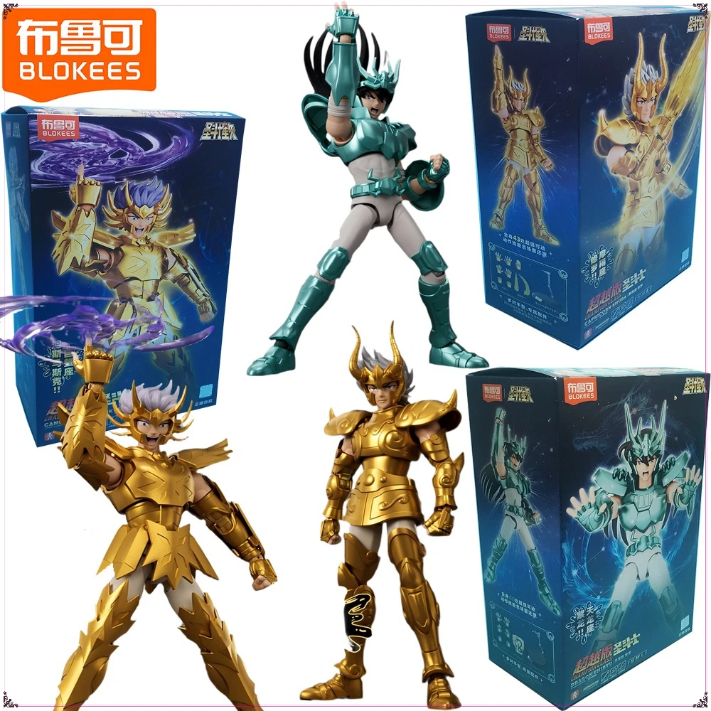 

Genuine BLOKEES Saint Seiya Champion Class Action Figures Dragon Shiryu Capricorn Shura Anime Collectible Model Toys Kids Gifts