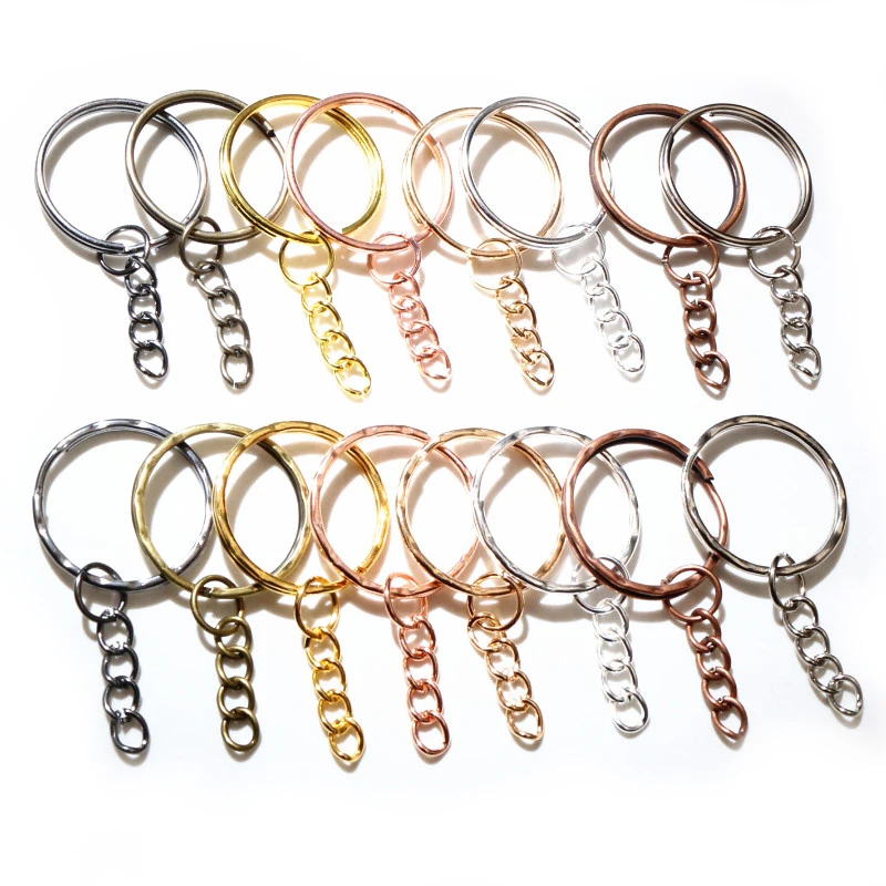 20pcs Key Ring Key Chain Round Split Keyfob Keyrings With Jump Ring For Keychain Pendants DIY Jewelry Making Accessories