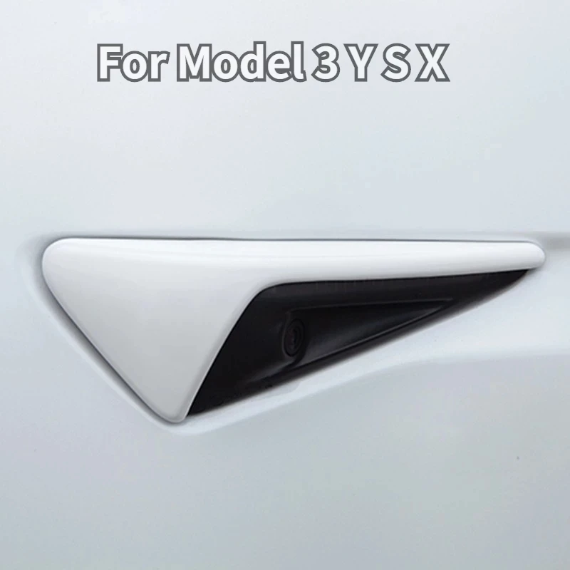 1 paio per Tesla Model 3 Y X S Side Camera copertura di protezione in ABS in fibra di carbonio per Tesla Model 3 Model Y accessori per auto 2017-2022