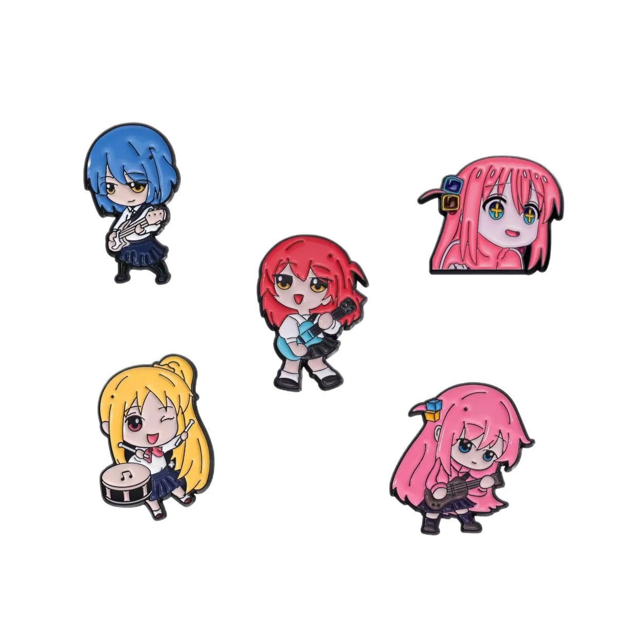 Anime Bocchi the Rock Gotoh Hitori Cartoon Pins Cute Girl Figure Brooch Clothes Backpack Badge Decoration Cosplay Prop Fans Gift