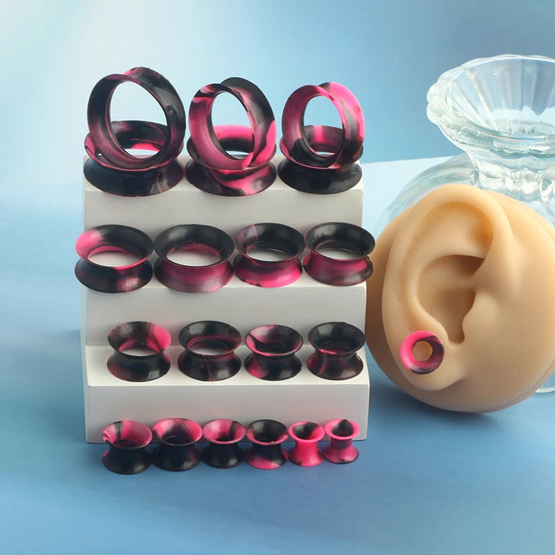 

Silicone Gauges Flexible Tunnels 6g-1'' Ear Gauges Flesh Tunnels Ear Plugs Body Piercing Jewelry Body Piercings