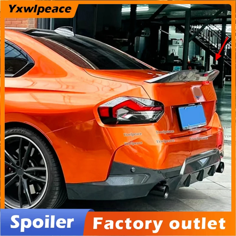 

For BMW 2 Series Coupe G42 2022 2023 Spoiler 220i 225i 230i M240i ABS Glossy Black/carbon Fiber Look Rrar Trunk Lip Spoiler Wing