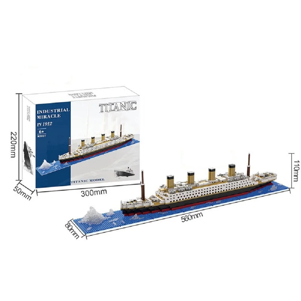 Titanic Giant Ship Boat Building Blocks Luxury Iceberg Cruise Wreck Set Micro City DIY Model Bricks Toys For Children Adult Gift