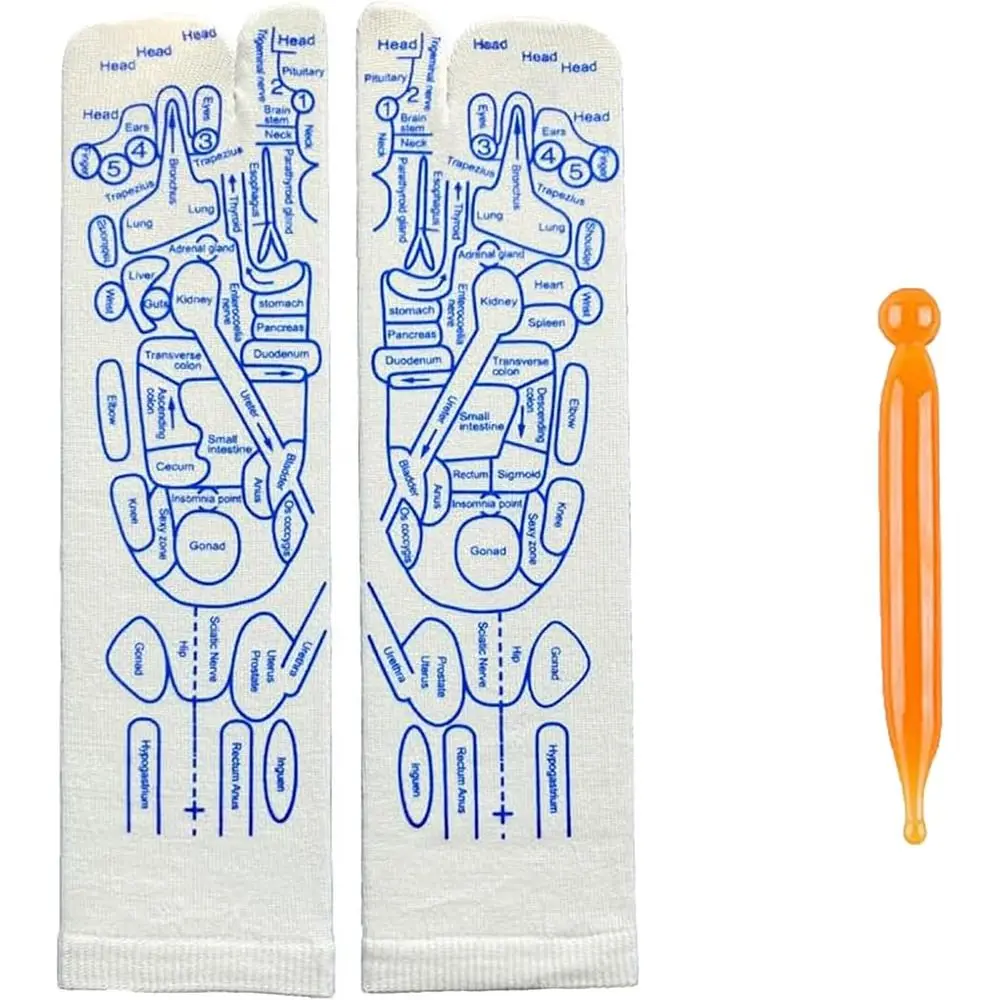 

Носки для рефлексологии уставших ног, массажная палочка, облегчение боли в ногах, массажные носки для ног с массажным инструментом, многоразовые