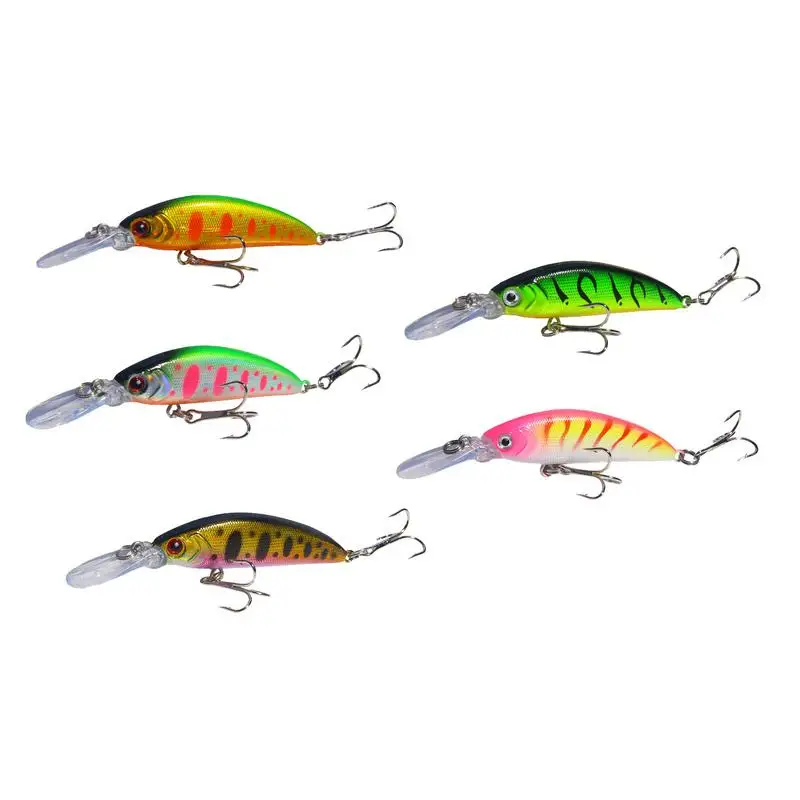 

5Pcs Fishing Lure Topwater Large Hard Bait Minnow Lure With 2 Hooks Popper Fishing Lure Set Bass Fishing Lure Kit For Trout Bass