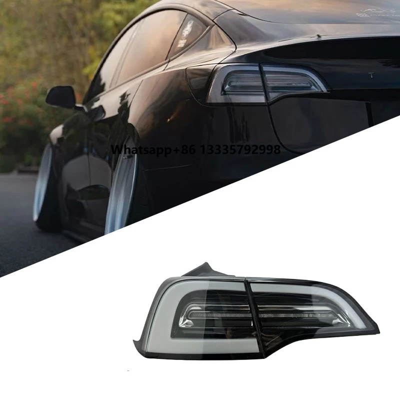 

Suitable for Tesla Model 3 Taillight Assembly Model Y Modification LED White Background Driving Lights, Brake and Turn Signals