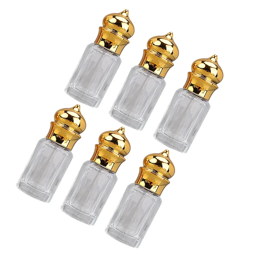 6 個ロールオン香水ボトルエッセンシャルオイル容器詰め替え可能な小さなガラスボトル絶妙な香り旅行ロールオンボトル
