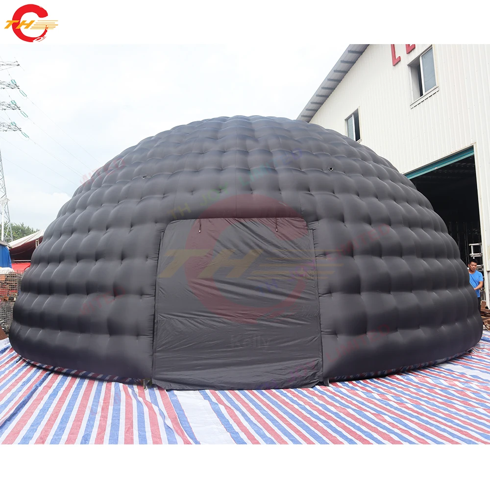 Fast Shipping 10m Dia สีดําเต็นท์โดมพอง Double Layer Igloo สนามหญ้าเต็นท์สําหรับขาย