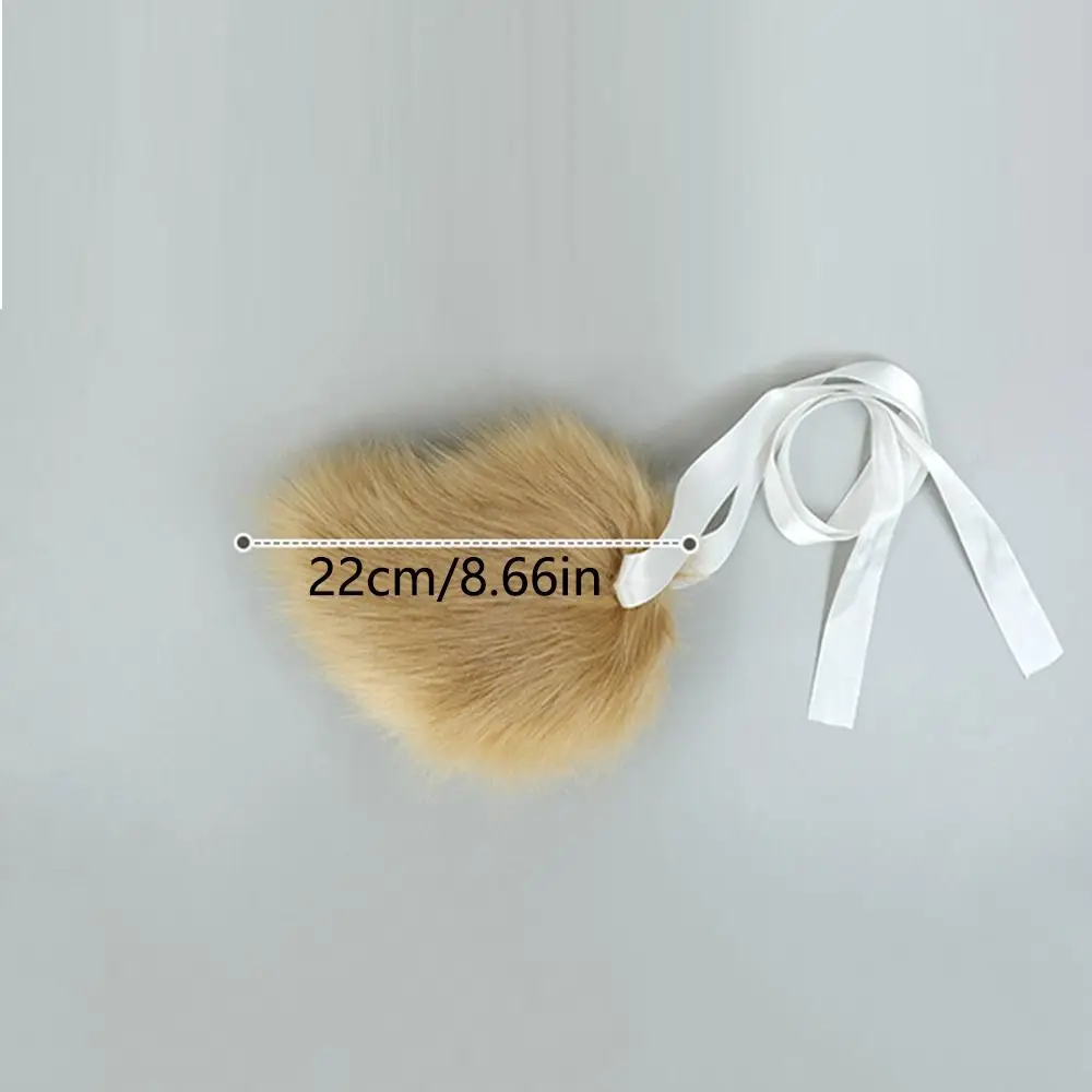 Cosplay Costume Props Plush Bunny Tail Imitation Faux Fur Handmade Simulation Animal Tail Ribbon/Metal Pins Soft Plush