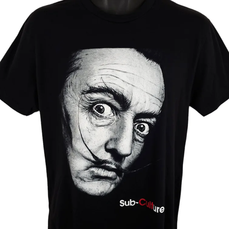 Salvador Dali T Shirt Mens Size Medium Black Surrealist Art Tee Sub Culture Men Women Clothes Oversized Cotton Tees