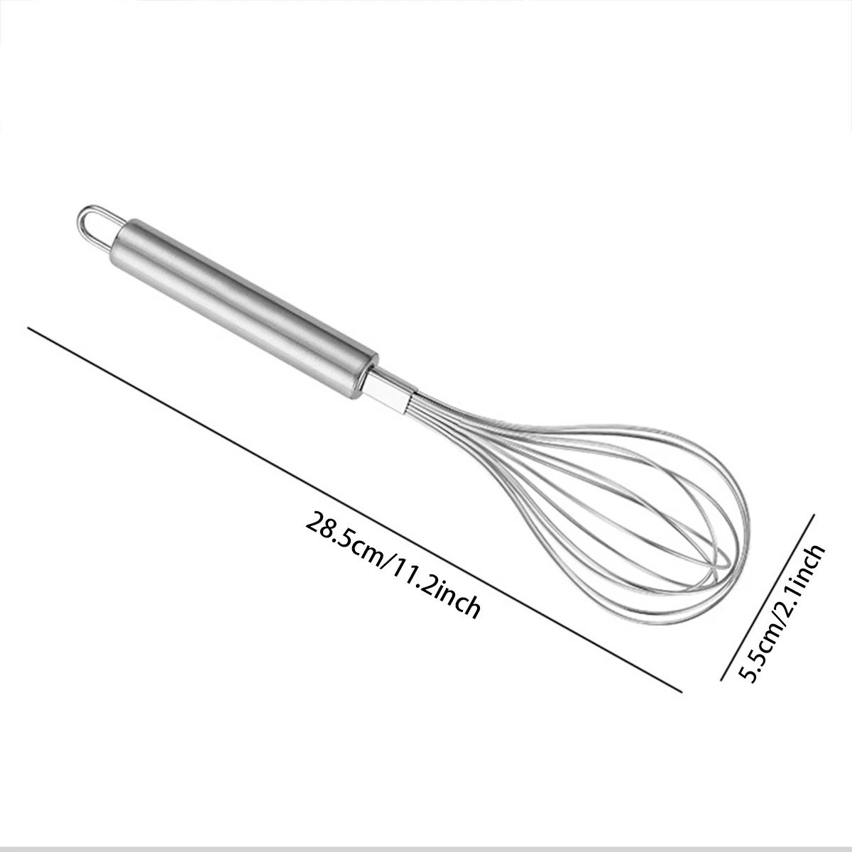 12-inch stainless steel kitchen mixer, non-stick balloon wire metal baking mixer, suitable for mixing and beating eggs