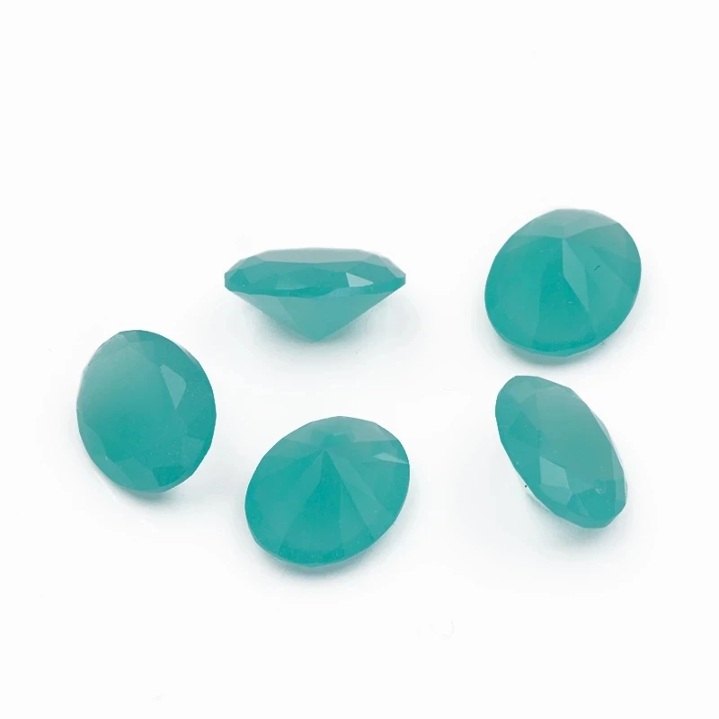 Size 2x3~13x18mm Oval Shape Glass Stone White Green Sea Blue Red Synthetic Gemstone Beads
