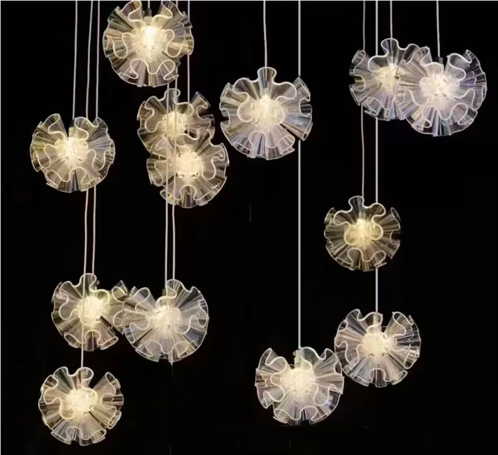 10 head acrylic embroidery ball chandelier wedding venue decoration atmosphere decorative lights wedding props